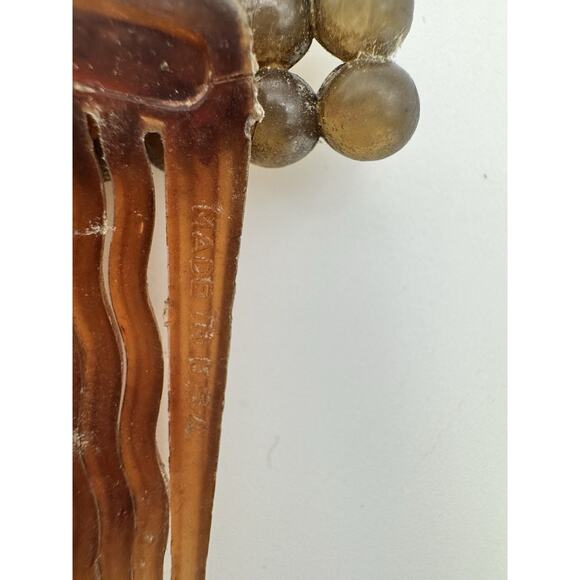 VTG Lot Hair Comb And Barrette ART NOUVEAU / Faux Pearl & Gold-tone accents - Picture 14 of 15